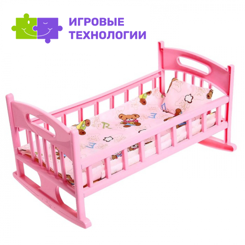 Кроватка для кукол с постелькой, МИКС